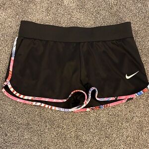 Nike Women's Black Shorts with Pink Trim